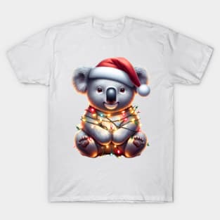 Koala Wrapped In Christmas Lights T-Shirt